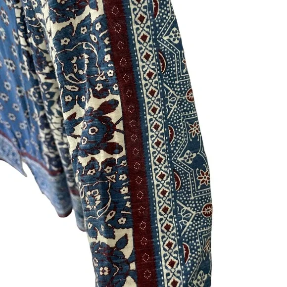 Lucky Brand | Boho Mixed Print 3/4 Sleeve Lightweight Shirt Size L - Picture 4 of 8